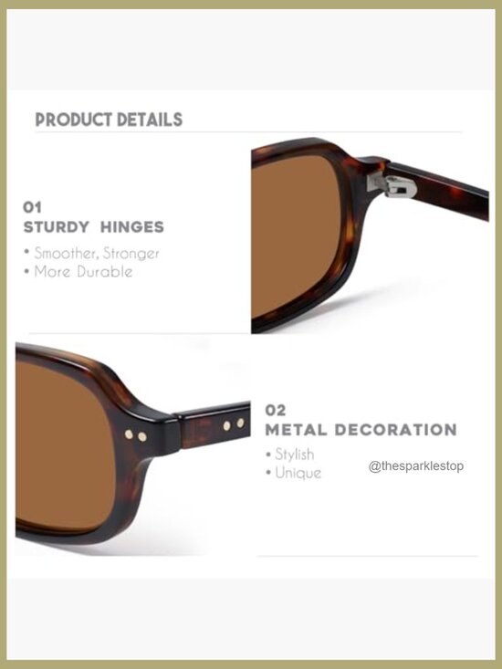 Retro Rectangle Sunglasses, UV400 Protection, Lightweight Frame